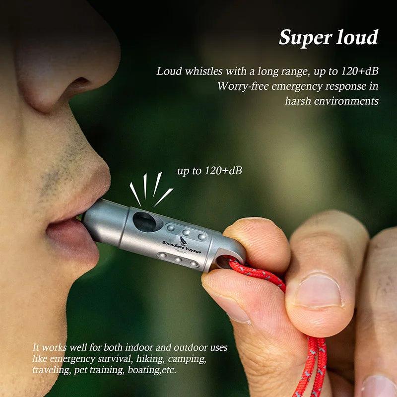 Titanium Outdoor Camping Hiking Coaches Training Sports Keychain Whistles