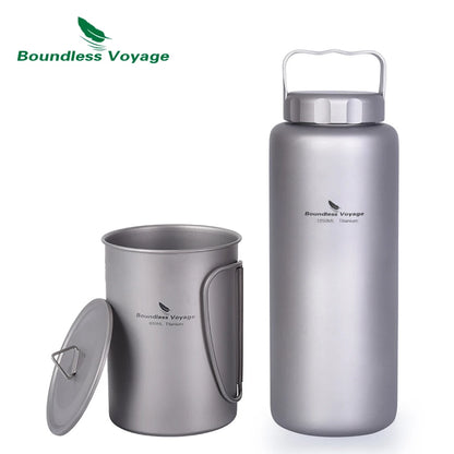 Titanium Water Bottle 1050ml Camping Canteen Cycling Sport Drinking Bottle