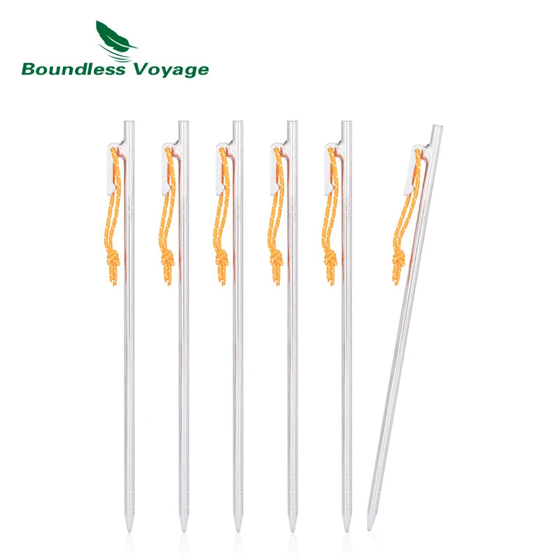 Titanium Alloy Tent Pegs Heavy Duty Nails Camping Stakes Hard Ground Pins 20cm 24cm 30cm 35cm 40cm