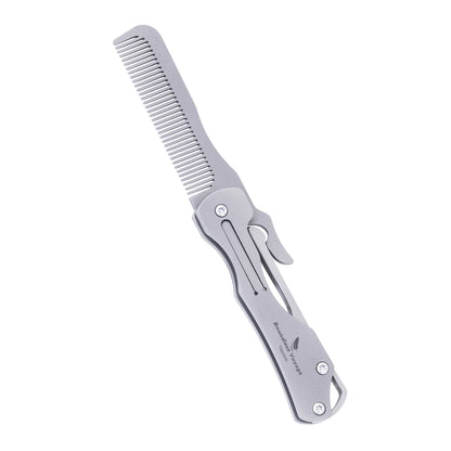 Boundless Voyage Titanium Folding Comb – Dual-Purpose Grooming & Self-Defense Tool Ti9011O