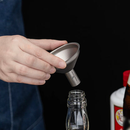 Boundless Voyage Titanium Funnel for Kitchen Bar Camping Lightweight Portable Durable No-Spill Metal Refilling Tool for Liquids Ti3281D