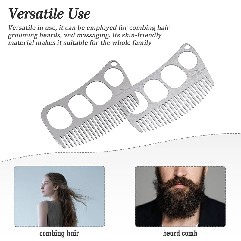 Boundless Voyage Titanium Comb – Four-Hole Design, Anti-Static, 3 Finishes Ti9011C