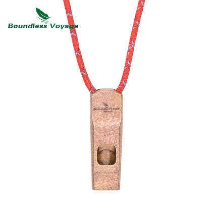 Boundless Voyage Titanium Whistle 120dB Emergency Survival Safety Gear Camping Loud Signal Whistle with Lanyard Ti9020O
