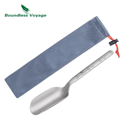 Boundless Voyage Titanium Tea Scoop Long Handle Ultralight Coffee Scoop Portable Loose Leaf Tea Spoon for Camping Home Kitchen