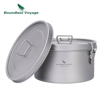 Boundless Voyage Titanium Lunch Box 900ml / 1.5L Leakproof Bento Box with Sealed & Vent Lid Portable Camping Food Container Ti2086C
