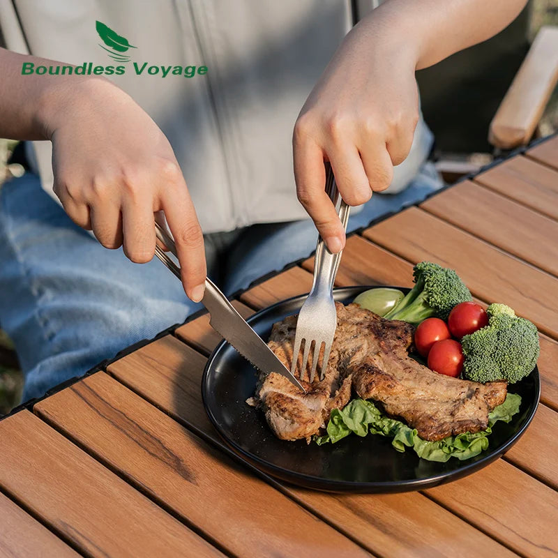 Titanium Knife Spoon Fork Chopsticks Set