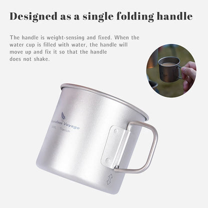Boundless Voyage Titanium Mini Coffee Cup Espresso Cup Ultralight 120ml & 180ml Tea Cup Wine Mug Outdoor Camping Drinkware Ti3053D