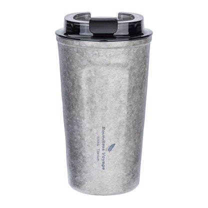 Boundless Voyage 380ml / 500ml Titanium Travel Coffee Tea Drinking Cup Double Wall Vacuum Insulated Water Mug Thermos with Lid Ti3235D/Ti3235A