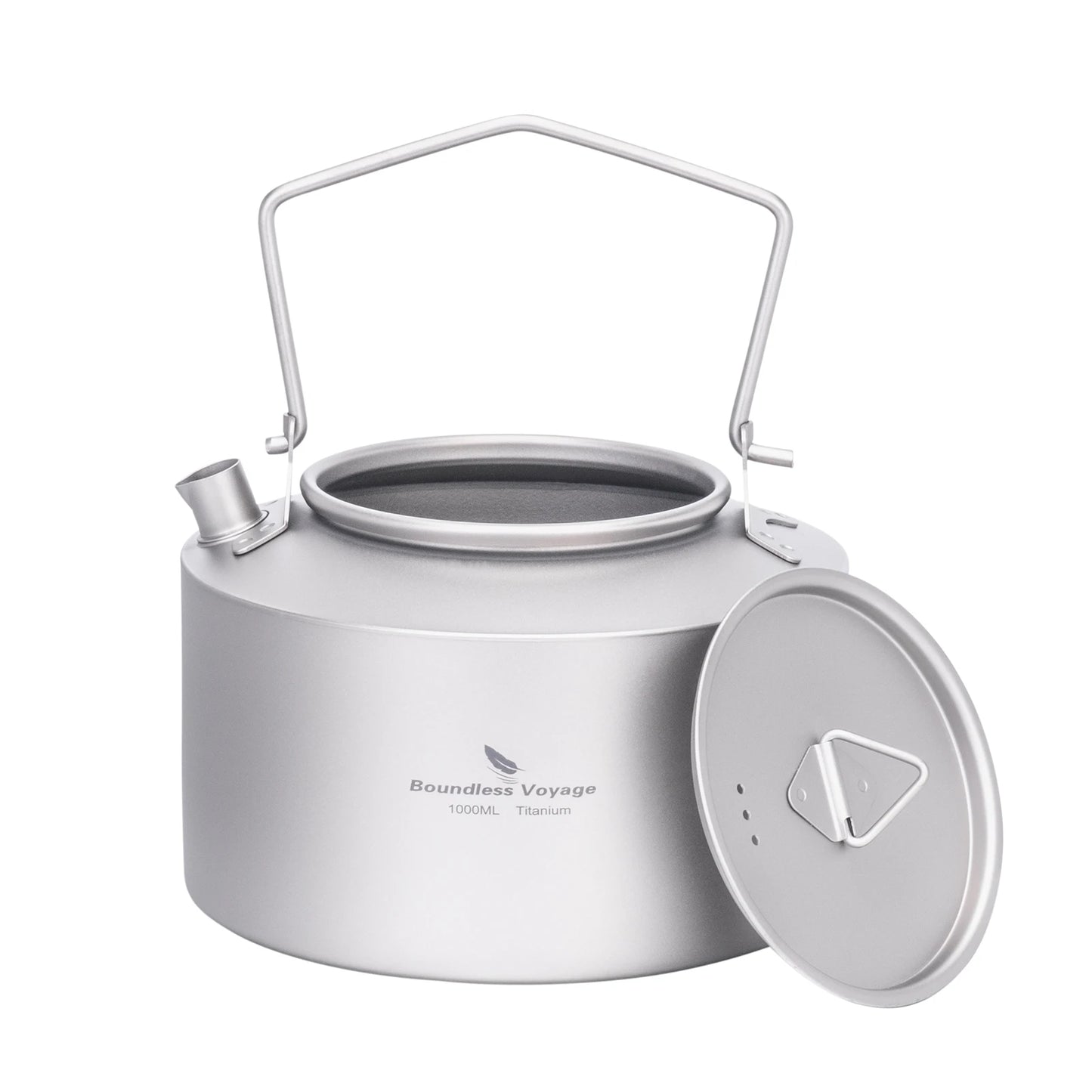 Boundless Voyage 1L Titanium Kettle Ultralight Camping Tea Coffee Pot for Campfire & Stove Backpacking Hiking Outdoor Travel Ti3099D