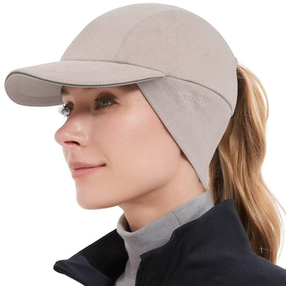 GADIEMKENSD Women's Winter Running Hat – Reflective Ponytail, Fleece Lined for Cold Weather