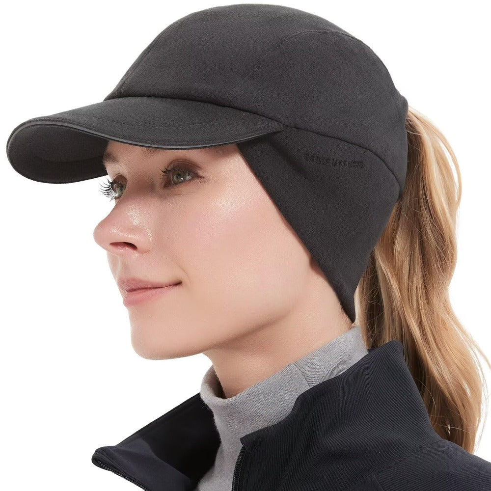 GADIEMKENSD Women's Winter Running Hat – Reflective Ponytail, Fleece Lined for Cold Weather