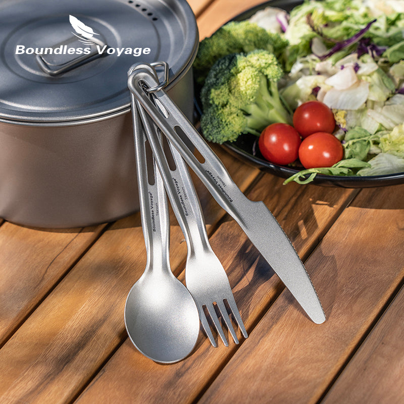 Titanium Knife Spoon Fork Chopsticks Set