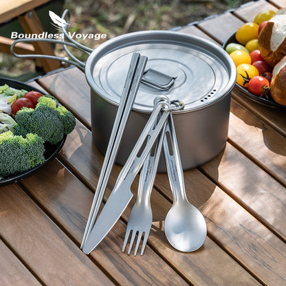 Titanium Knife Spoon Fork Chopsticks Set