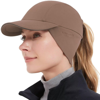 GADIEMKENSD Women's Winter Running Hat – Reflective Ponytail, Fleece Lined for Cold Weather