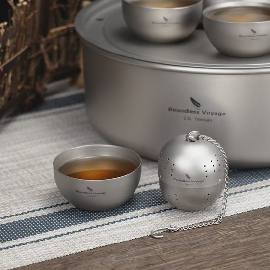 Titanium Tea Ball Infuser with Extended Chain Tea Strainer