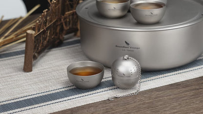 Titanium Tea Ball Infuser with Extended Chain Tea Strainer