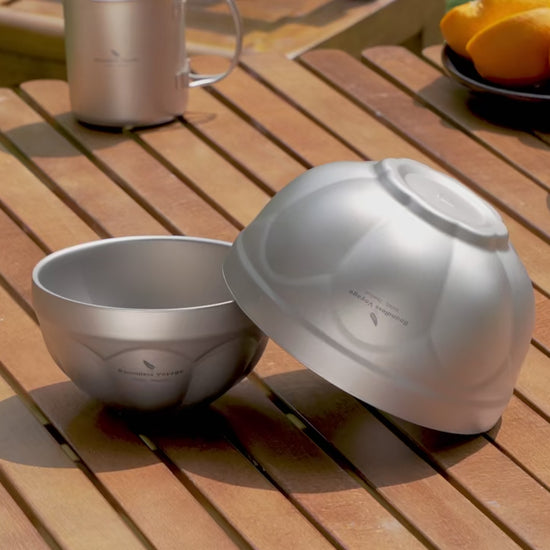 Titanium Bowl Set with Plum Blossom