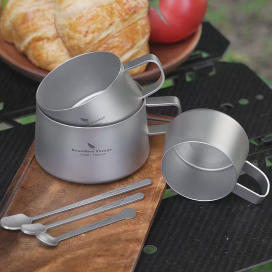 Titanium Coffee Mug Set with Spoon