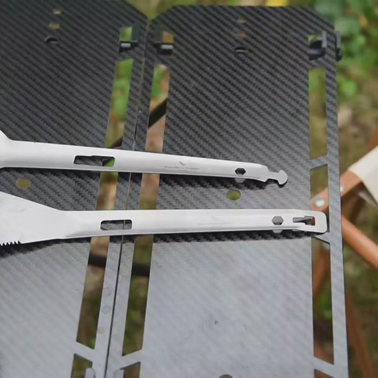 Titanium Alloy Multi Tong Spork Shovel Spatula All-In-One