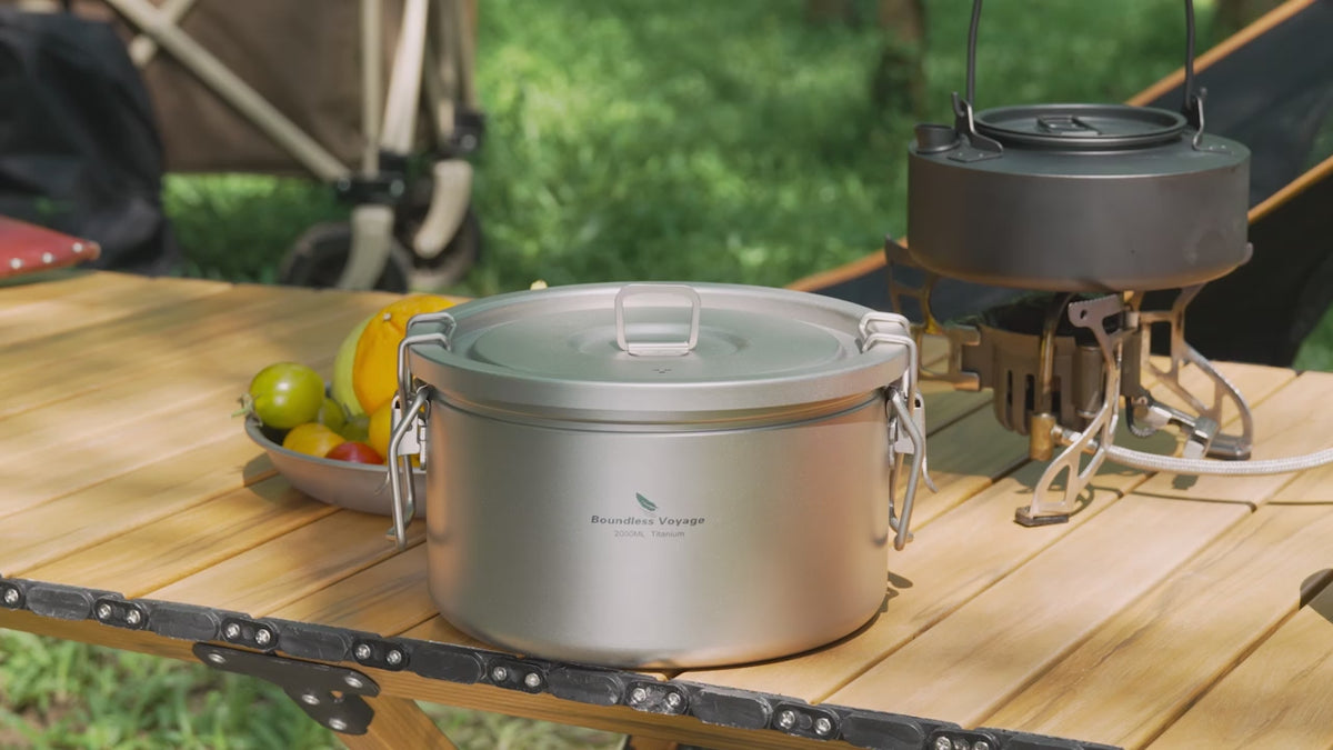 2L Titanium Multifunctional Camping Pot Set
