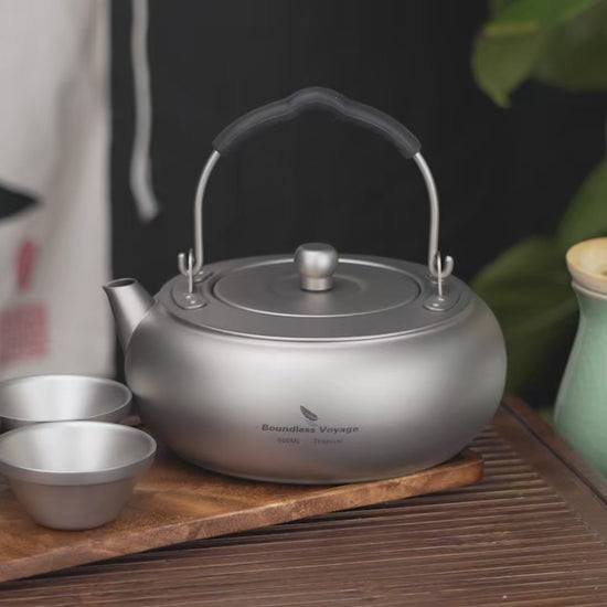 600ml Titanium Camping Kettle