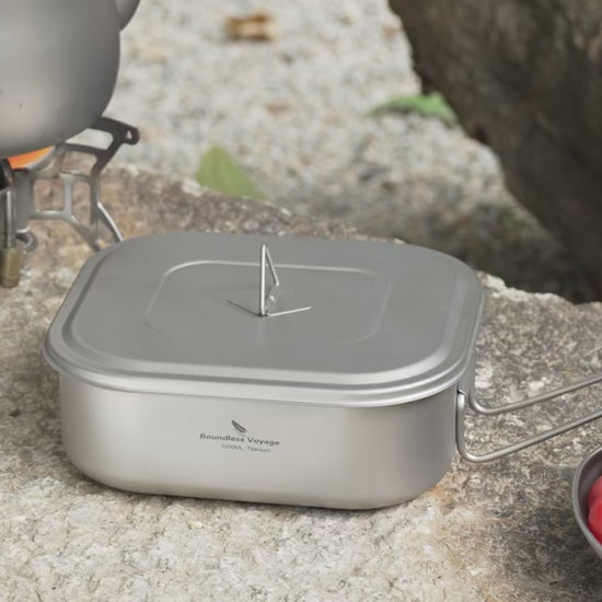 Titanium Military Mess Tin Camping Cookware Bento Box