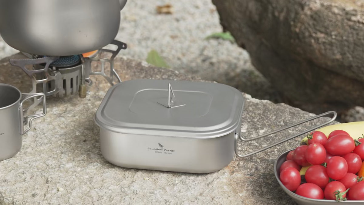 Titanium Military Mess Tin Camping Cookware Bento Box