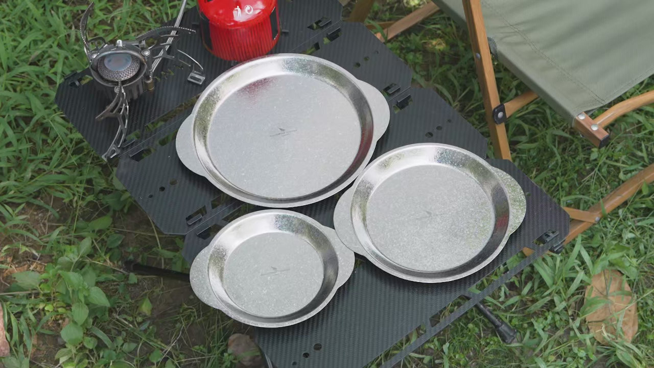 Pure Titanium Camping Side Plate with Handles