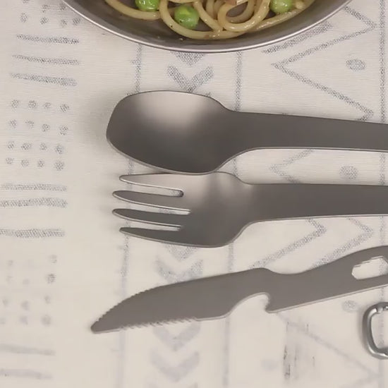 3-Piece Titanium Camping Cutlery Set