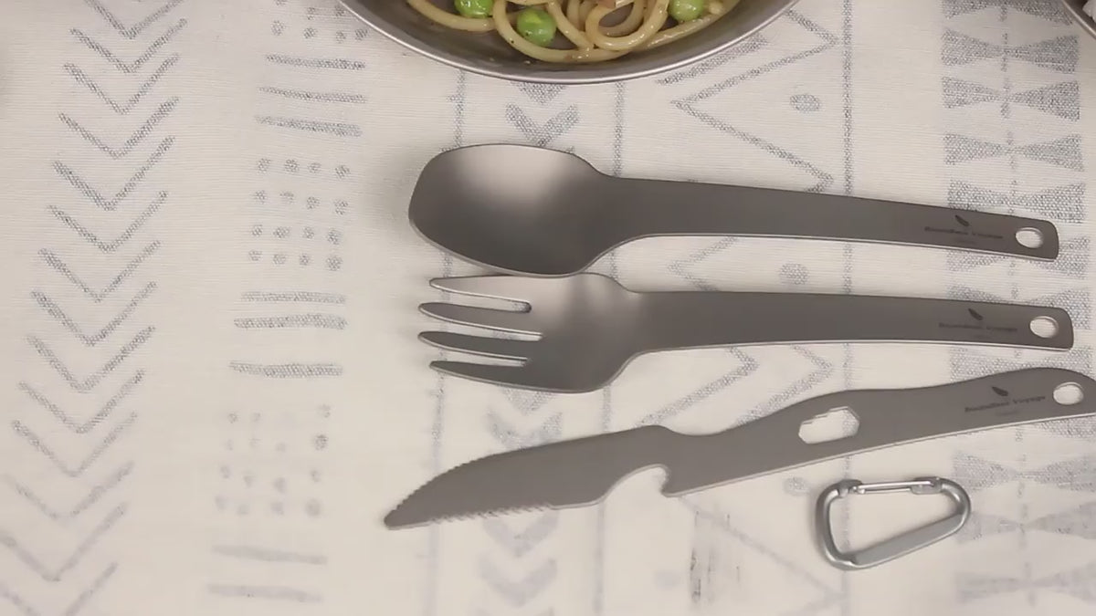 3-Piece Titanium Camping Cutlery Set