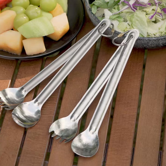 22cm Long-Handle Titanium Spoon & Spork