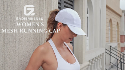 GADIEMKENSD Women's Race Day Running Cap Performance Mesh Hat - Excellent Ventilation, Lightweight, Reflective Safety