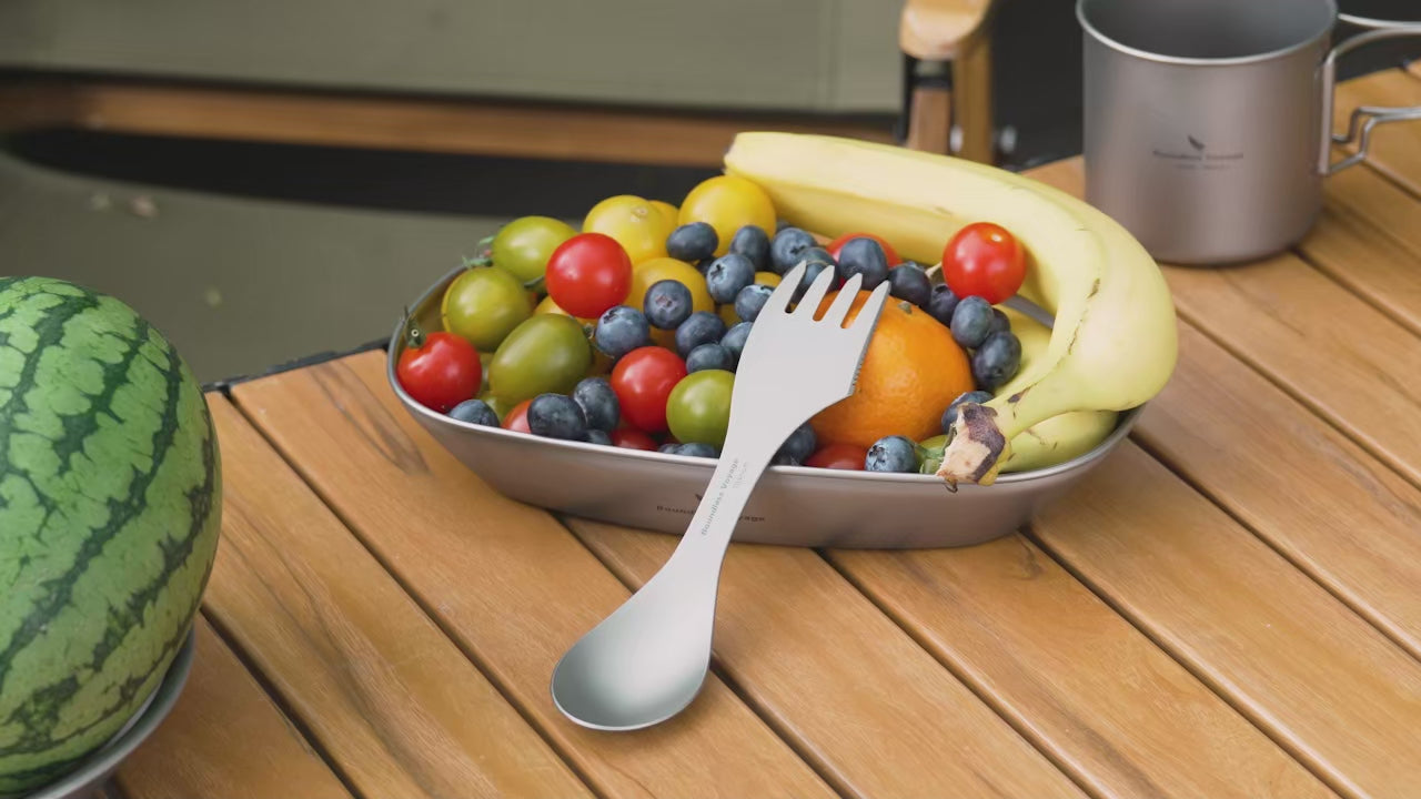 Titanium Spork Portable Camping Spoon Fork Knife