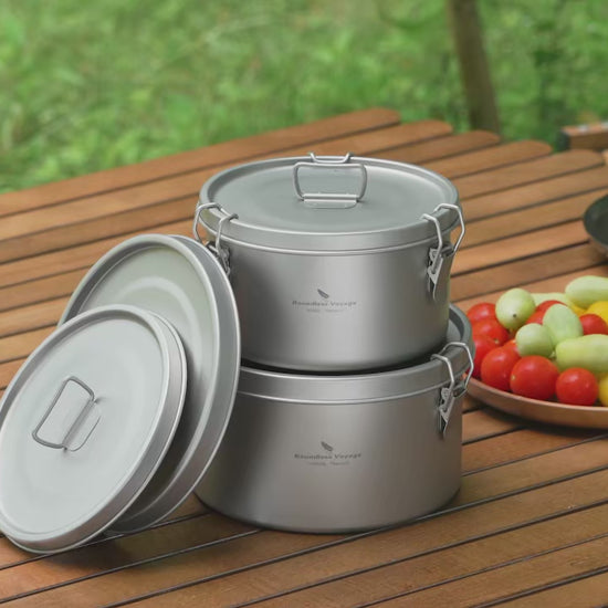 Titanium Food Container with 2 Lids