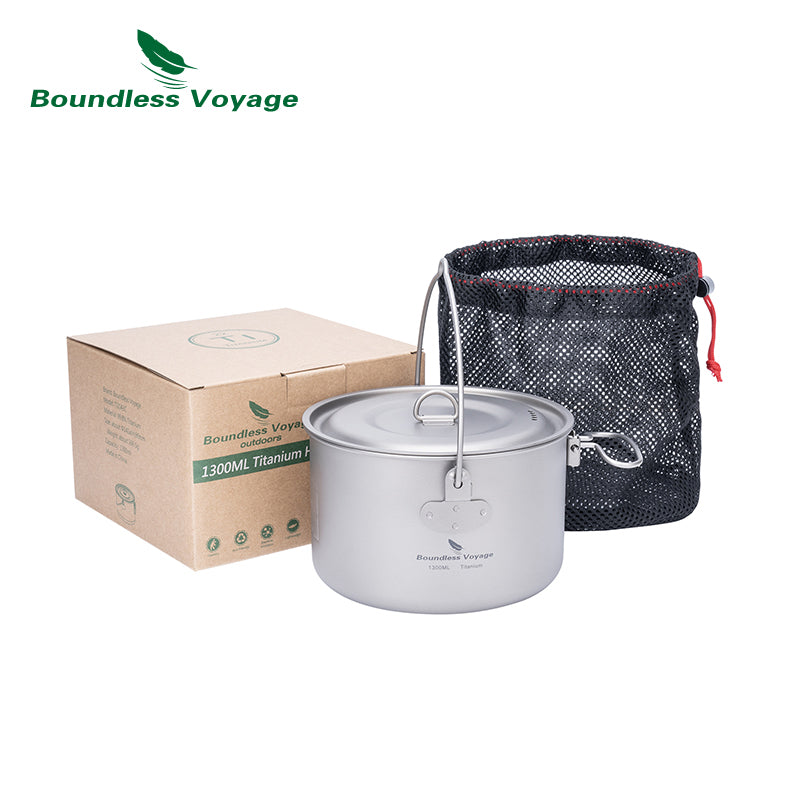 Boundless Voyage 3-Piece Titanium Hanging Camping Pot Set Ti2045C